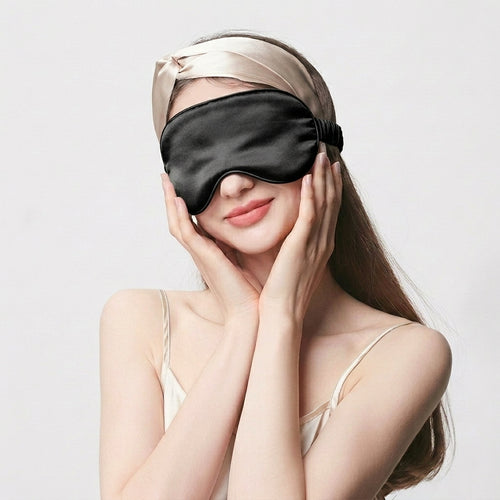 22 Momme 100% Mulberry Silk Sleep Mask Black