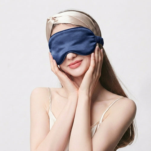22 Momme 100% Mulberry Silk Sleep Mask Navy Blue
